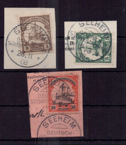 Dt. Kolonien Deutsch-Südwestafrika LOT Seeheim, Briefstück,