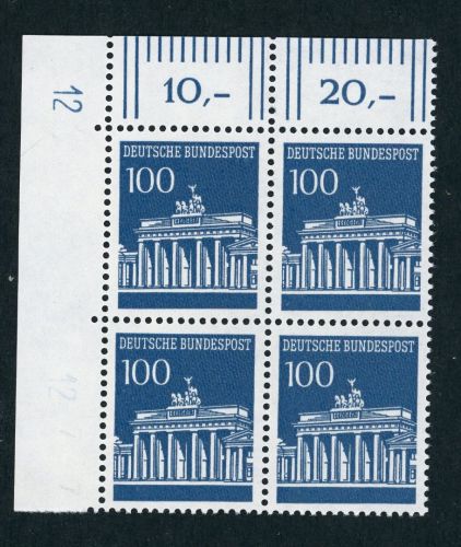 Bundesrepublik Michel Nummer 510 4er Block WOR - Druckerzeichen postfrisch