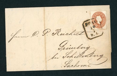 Einzelfrankatur Parag nach Grünberg / Schellenberg 1861