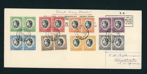 FDC Südwestafrika Michel Nummer 182 - 197 - 12.05.1937
