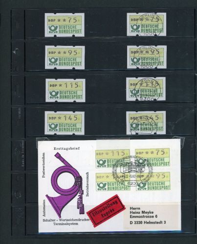 Bund Automatenmarken Lot postfrisch, gestempelt und FDC