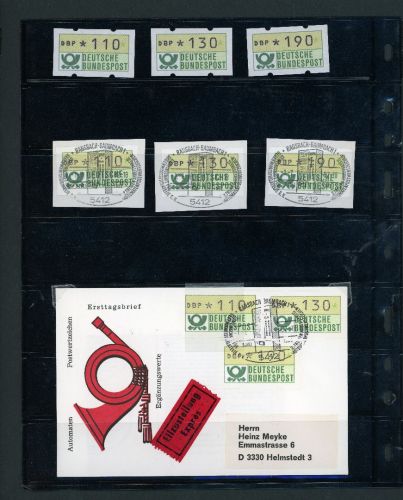 Bund Automatenmarken Lot postfrisch, gestempelt und FDC