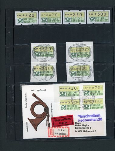 Bund Automatenmarken Lot postfrisch, gestempelt und FDC