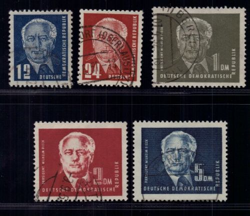 DDR Michel Nummer 251 - 255 gestempelt