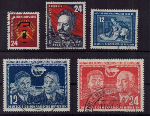 DDR Michel Nummer 293 - 297 gestempelt