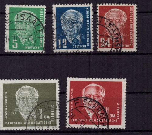 DDR Michel Nummer 322 - 326 gestempelt