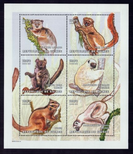 Guinea Michel-Nr. 3058 - 3063 Kleinbogen Primaten postfrisch