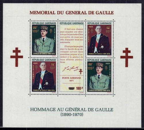 Gabun Michel-Nr. Block 24 De Gaulle postfrisch
