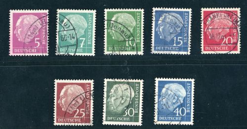 Bund Michel Nummer 179 y / 260 y Heuss Lumogen gestempelt