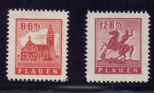 Lokalausgaben Plauen Michel Nr. 4y+5y, postfrisch