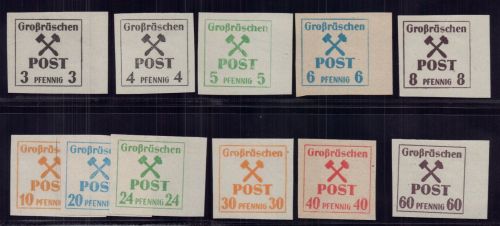 Lokalausgaben Großräschen Michel Nr. 31z-42z ohne 37z, postfrisch