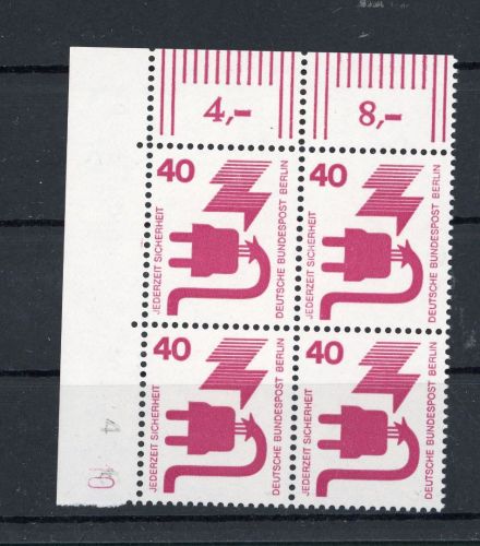 Berlin Michel Nummer 407 DZ postfrisch 4er Block Bogenecke Druckerzeichen