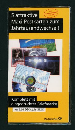 Maxi Postkarten Set Jahrtausendwechsel a 5 Karten mit Sonderstempel