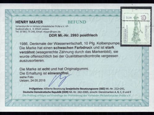DDR Michel Nummer 2993 postfrisch verzähnt