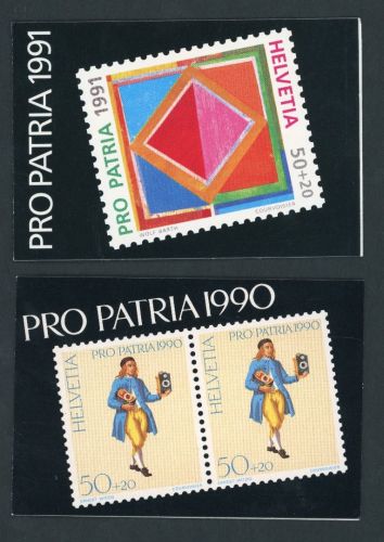Schweiz Markenheftchen Pro Patria 1990 + 1991 postfrisch