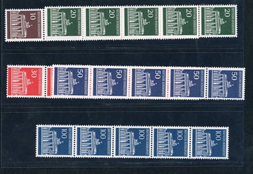 Bundesrepublik Michel Nummer 506w - 510w postfrisch 5er Streifen Rollenmarke