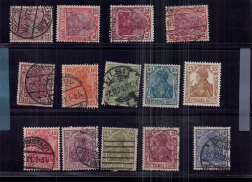 Deutsches Reich Lot Germania gestempelt / ungebraucht Falz