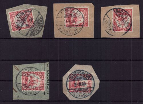 Deutsche Kolonien Deutsch Ostafrika Lot Briefstücke gestempelt