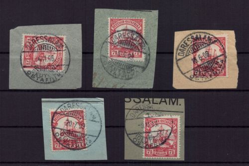 Deutsche Kolonien Deutsch Ostafrika Lot Briefstücke gestempelt