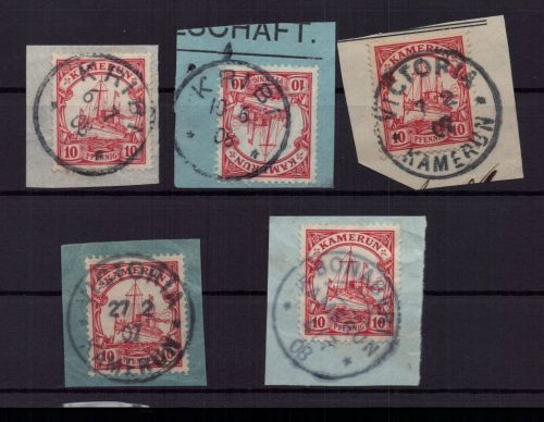 Deutsche Kolonien Kamerun Lot Briefstücke gestempelt
