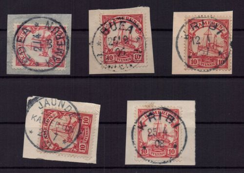 Deutsche Kolonien Kamerun Lot Briefstücke gestempelt