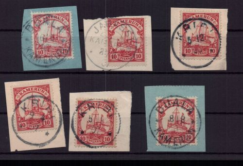 Deutsche Kolonien Kamerun Lot Briefstücke gestempelt