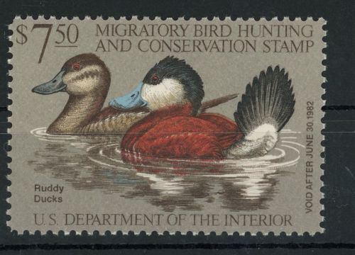 USA Scott Nummer RW48 Jagdmarke , Bird Hunting Stamp postfrisch
