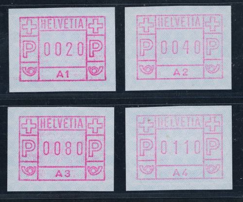 Schweiz Automatenmarken 1 , A1 - A4 postfrisch