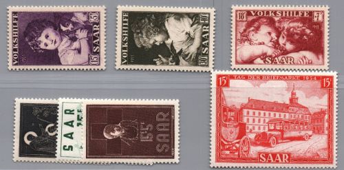 Saargebiet Michel Nummer 344 - 350 postfrisch