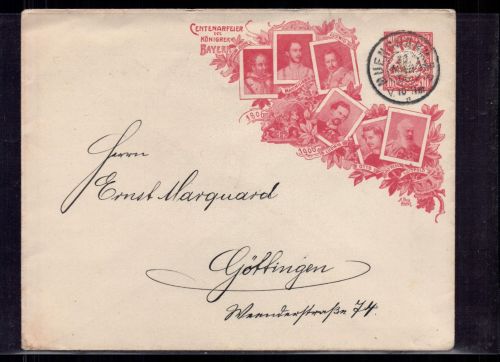 Bayern Ganzsachen 10 Pfennig Centenarfeier Königreich Bayern - München 1906