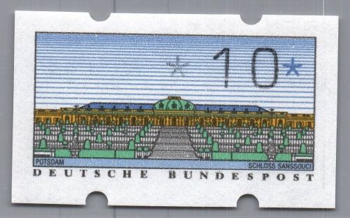 Bund Automatenmarken ATM 2 Teildruck, ohne "DBP" postfrisch