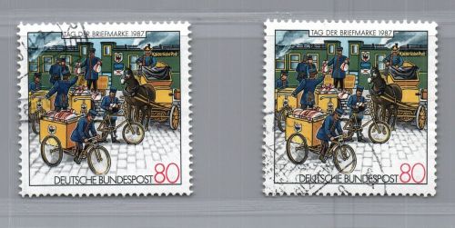 Bund Plattenfehler Michel Nr. 1337 I + II gestempelt + geprüft