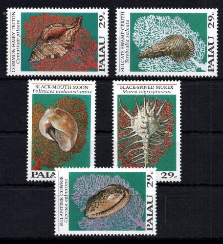 Palau Michel Nummer 520 - 524 , Muscheln, Meeresschnecken