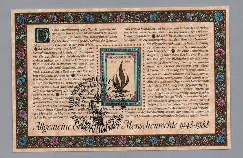 UNO Wien Block Nummer 4 gestempelt
