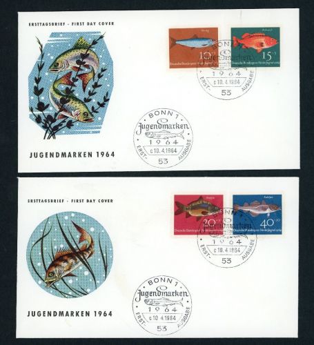 Bund Michel Nummer 412 - 415 FDC Fische