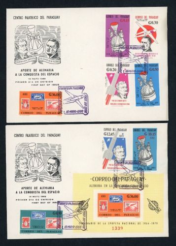 Paraguay Michel Nummer 1559 - 1566 + Block 83 FDC Raumfahrt Weltraum