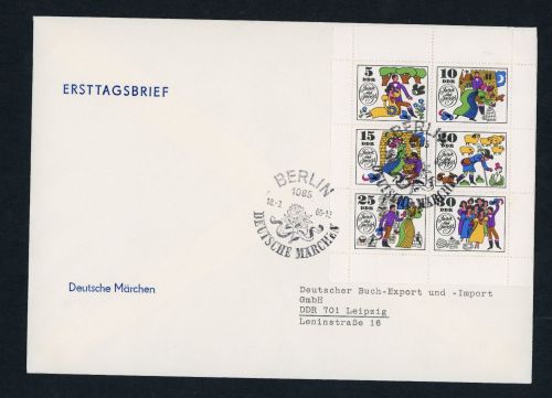 DDR Michel Nummer 1450 - 1455 Kleinbogen FDC