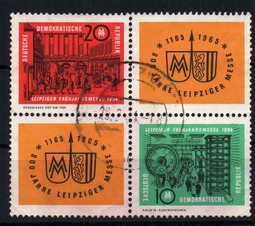 DDR Michel-Nr. 1012 + 1013, 4er-Block, gestempelt