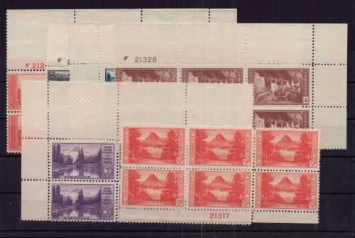 USA Michel Nummer 364 /373 , 6er Block Plattennummern postfrisch