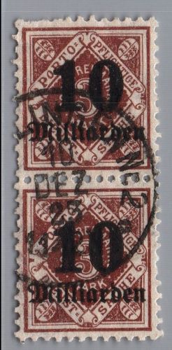 Württemberg Michel Nummer 183 2er-Block gestempelt geprüft