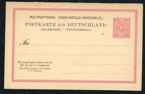 Württemberg Ganzsache P25 ungebraucht
