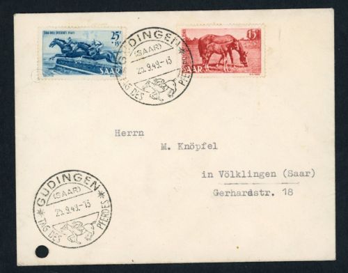 Saar FDC MiNr. 265 + 266 Sonderstempel Güdingen