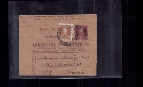 Argentinien Ganzsache + ZuFr + Esperanto - Buenos Aires n. Lille Frankreich 1932