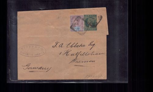 Jamaica Ganzsache - Kingston n. Bremen Germany + ZuFr