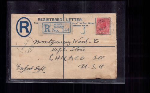 Bahamas - Einschreiben 1926 Nassau nach Chicago USA