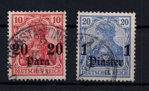 Deutsche Auslandspostämter Türkei Michel Nr. 25 +26 gestempelt