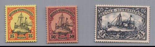 Deutsche Kolonien Dt. Südwestafrika Michel Nr. 15, 18, 22 postfrisch