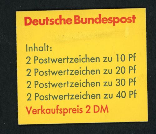 Bund Markenheftchen Nr. 20cII oZ postfrisch, Vorderseite war beschriftet