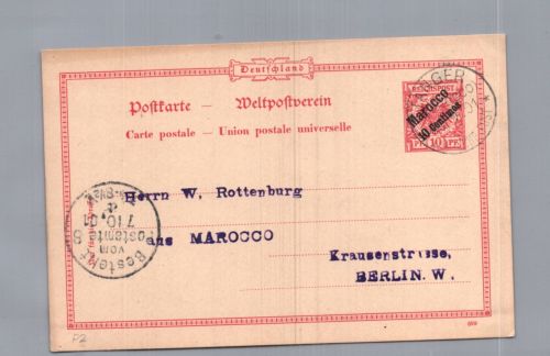 Deutsche Auslandspostämter Marokko Gansache n. Berlin