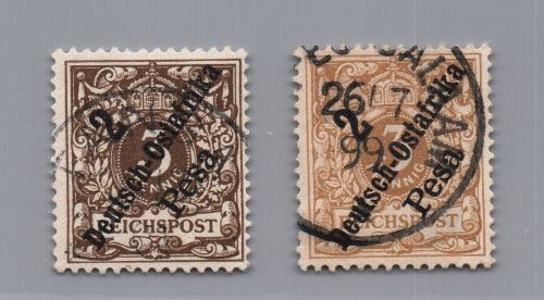 Dt. Kolonien Deutsch Ostafrika Michel-Nr. 6 a+b gestempelt